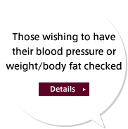 Those wishing to have their blood pressure or weight/body fat checked
